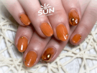 シアーオレンジミラーネイル
