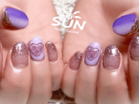 ぷっくりハートネイル（梅雨ネイル）