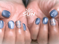 ブルーグレーマグネットネイル