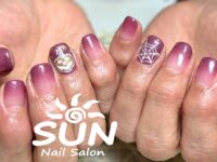 パープルカラグラハロウィンネイル