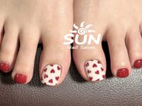 フットネイル×ハートネイル