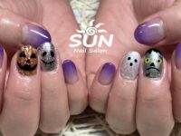 ハロウィンネイル＆紫カラグラデーション