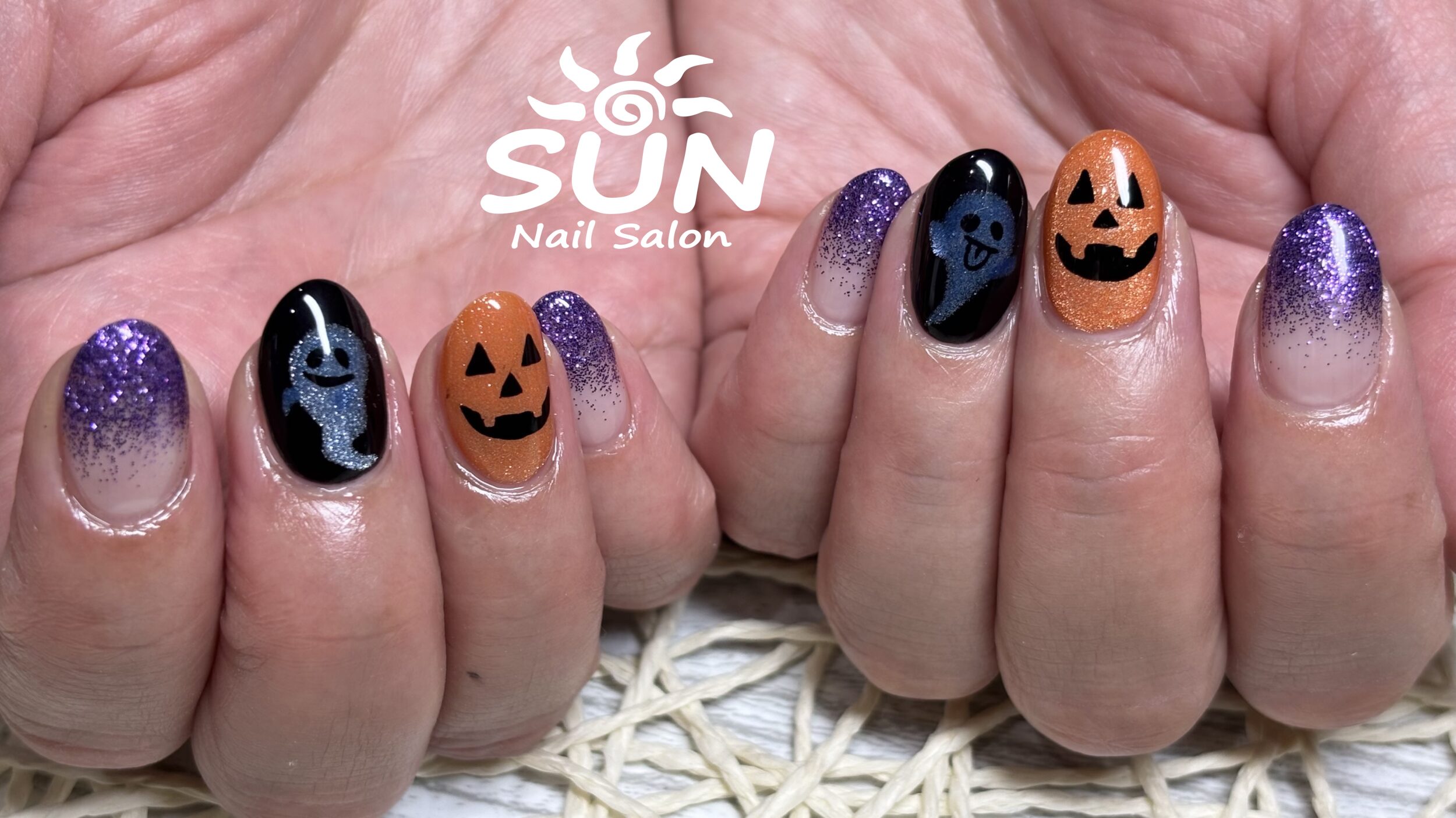 ハロウィンネイル×マグネットお化け
